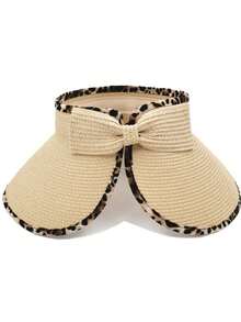 1Bohemian Style Women's Straw Woven Sun Hat, Foldable Summer Roll Up Open Top Hat, Can Be Packaged With Wide Edge Beach Flip Over Cap - Multicolor - View 3