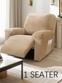 Vỏ bọc ghế sofa nhung ngả lưng 1/2/3 chỗ cho phòng khách Vỏ bọc ghế dài có thể giặt được Bảo vệ đồ đạc có đáy đàn hồi cho trẻ em và vật nuôi Vỏ bọc - Màu Khaki - Xem 9