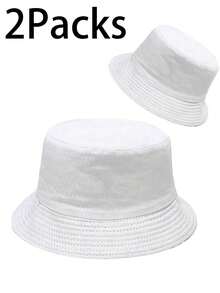 2 顶装男女通用渔夫帽沙滩太阳帽美观钓鱼帽，适合男女青少年，UPF 50 可打包夏季旅行沙滩太阳帽，可翻转双面佩戴 - 彩色 - 查看 3