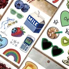 SCXXBSW 8 件欢乐时光贴纸，可爱卡通防水拼贴，可用于 DIY 用途，例如滑板、水瓶、笔记本电脑和手机学校用品，返校 - 彩色 - 查看 5