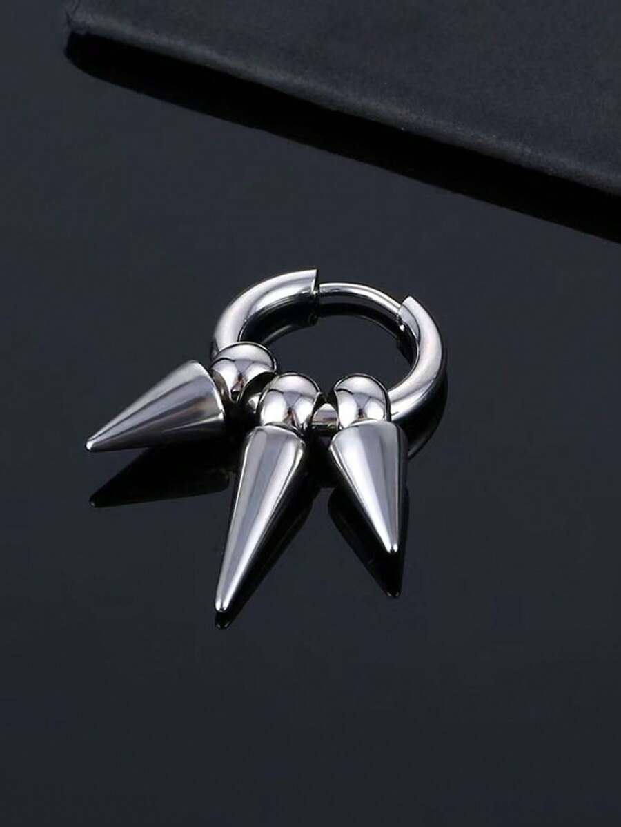 1 Pair Punk Goth Hip Hop Multi Spike Stud Earrings, Unisex For Daily Wear, Party, Festival, Back To School, Graduation Celebration