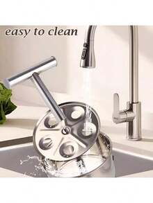 1 件不锈钢肉丸制作工具，快速便捷的 DIY 肉丸、鱼丸、饼干、冰淇淋，适合家庭和餐厅厨房，耐用的炊具，肉丸机 - 銀色 - 查看 5