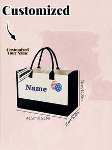 1 件定制美国名字手提袋、个性化 7 月 4 日手提袋、独立日手提袋、7 月 4 日礼品袋、国旗樱桃手提袋、爱国手提袋 - 彩色 - 查看 4