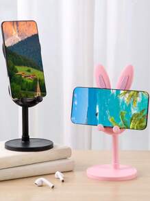 1pc Cute Adjustable Rabbit Shaped Phone Stand, Perfect Desk Decor & Student Companion For Slouchy Time