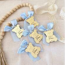 Teddy Bear Tag, Teddy Bear Acrylic Mirror Custom Tag, Personalized Gift Tags, Wedding Acrylic Name Tag, Baptism Name Tag, Name Tags For Favors,Multi-Functional, Ornamental,Reusable,Exquisite,Stylish,High-Quality,Colorful,Modern,Custom,Personalized,Unique,Ideal Gifts For Him,Ideal Gifts For Her,Boyfriend,Dad,Girlfriend,Mom,Family,Friends,Tea Room,Home,Garden,Office,For Anniversaries,For Valentine's Day,For Mother's Day,For Birthdays,For Father's Day,For Graduation,For Weddings,For Housewarming,Warm Ambience,Fall Decor - Gold - View 2