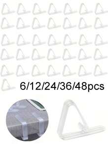 6/12/24/30/36/48 Stück durchsichtige Tischdeckenklammern, rutschfeste Plastik Tischdeckenhalter, Heim- und Esszimmer Eckhalter, klare Tuchgreifer, Camping-Zubehör für Familien Outdoor-Restaurants