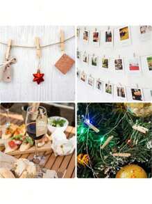 50/80/120/160/210 Pieces Of Natural Wooden Mini Hangers, Mini Photo Clips, Mini Hangers, 1.4-Inch Small Wooden Baby Cloth Needles, Pictures For Photos, Crafts, Artworks, Cocktails (Cordless)