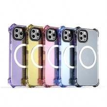 Mida Style Funda Compatible Con iPhone Transparente Tecnología Magnética Uso Rudo Brillos - Azul - Ver 8