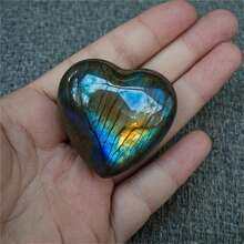 Đá Labradorite sáng bóng hình trái tim – Pha lê đánh bóng theo phong cách Bohemian dùng để trang trí nhà cửa, mát-xa và những dịp đặc biệt như Giáng sinh, Ngày lễ tình nhân, Ngày của mẹ, Ngày của cha hoặc Lễ tốt nghiệp - Nhiều màu - Xem 4