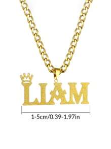 Naszyjnik z podwójnym łańcuszkiem krawężnikowym z imieniem i nazwiskiem - stal nierdzewna 304, złoty kolor, hiphopowy, 3D, błyszczący wisiorek dla mężczyzn, spersonalizowany prezent dla niego, taty, pary (Dzień Ojca, ukończenie szkoły, Dzień Matki), dodatek na imprezę, styl hip-hopowy, wykwintne rzemiosło, biżuteria dla par, modny dodatek, trwała biżuteria, stylowa biżuteria, prezent na ukończenie szkoły, czarny, srebrny, złoty, stylowy, kolorowy, vintage, unisex, swobodny, słodkie, niestandardowy, spersonalizowany, wyjątkowy, na rocznice, na urodziny, na ukończenie szkoły, na imprezę, szykowna jesień, szykowna zima