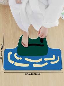 1 件 Ins 风格清新青蛙戏水创意设计浴室地毯，柔软仿羊毛表面搭配星空底部毛绒地毯，适用于浴室、淋浴房、客厅、卧室、浴室垫 - 彩色 - 查看 11