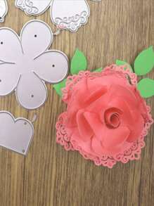 1pc Layred Flower Leaves Metal Die Cuts, Merry Christmas Wedding Flower Leaf Cutting Dies Cut Stencils For DIY Scrapbooking Album Decorative Embossing Paper Dies For Card Making