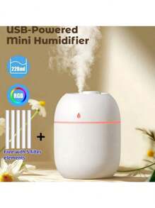 1 pièce Mini humidificateur d'air portable en forme de goutte d'eau alimenté par USB de 220 ml et diffuseur d'huiles essentielles, pour voiture et maison, convient pour le bureau et la maison