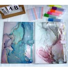 Marble Style File Folder With 8 Pockets, Expanding File Folders With Labels, Accordion File Organizer A4 Letter Size For School, Office And Home, Colors Optional,Back To School,School Supplies