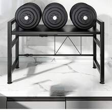 1pc Expandable Metal Microwave Rack With 6 Hooks - Sturdy Carbon Steel Kitchen Countertop Organizer, Storage Rack Above Microwave For Oven And Utensils, Perfect Mother's Day Gift - View 5