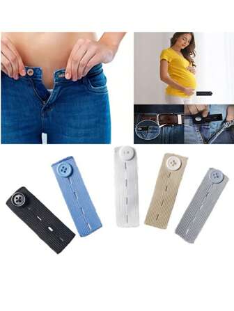 Elastic Waistband Extender Buckle, Adjustable For Pregnant Women & Men Pants