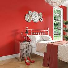 1 卷纯色自粘墙纸，红色卧室装饰墙纸，防水防油墙贴，适用于墙壁、墙裙、桌面、桌子、宿舍、卧室、客厅和厨房橱柜墙贴墙面装饰客厅装饰