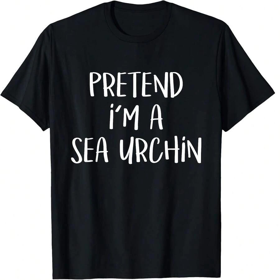 Pretend I'm A Sea Urchin Costume Funny Ocean Halloween Party T-Shirt220G Cotton For All-Day Comfort – Great For Beach Days, Hiking, Cotton ManfinityCasual Meetings, Or Airport Looks – Easy To Dress Up Or Down – Makes A Unique And Practical Gift For , Travelers, And Busy Professionals. - 白色 - 查看 1