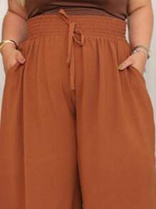 Calça Feminina Plus Size Curvy Mega Fluída Elegante Até Tam 60