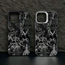 Gothic Mobile Phone Case, Designed With Skulls And Intricate Cross Patterns, Suitable For IPhone 16, 15, 14, 13, 12 And 11 Pro Models, Made Of TPU Material, And Provides Shockproof Protection