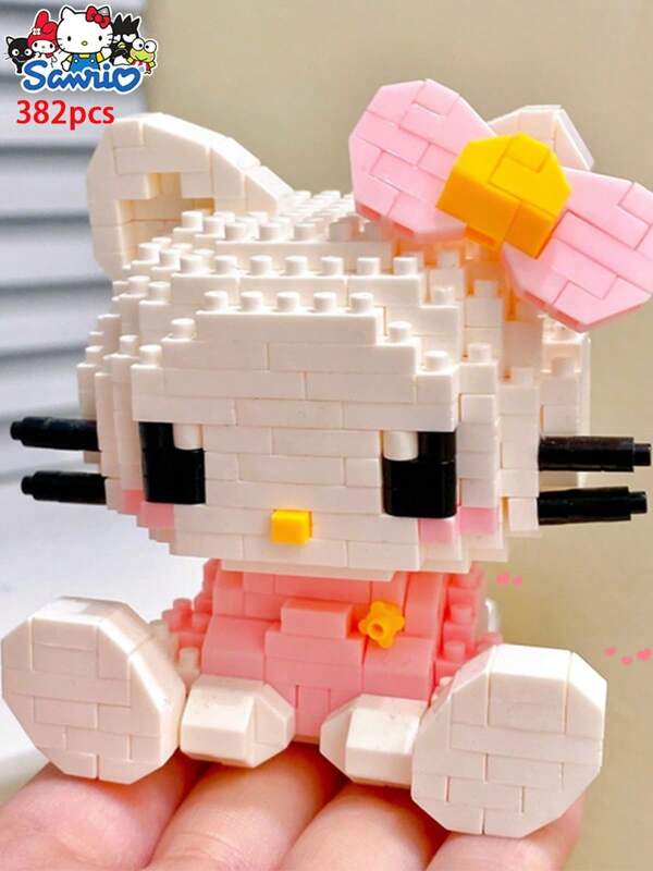 Sanrio 382pcs Number Of Building Blocks Sanrio Classic Coming: Hello Kitty, Kuromi, Melody Anime Building Blocks, Enjoy DIY Assembly Fun
