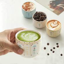 1pc 165ml/5.58oz Middle Eastern Stoneware Coffee Cup With Palm Tree Design, Elegant Ceramic Arabian Coffee Cup Espresso Cup Turkish Tea Cup For Latte, Tea, Cappuccino, Cocoa