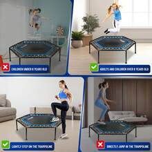 Yes4All Rebounder Trampoline For Adults, 48-Inch, 350 LBS Stable &Amp; Silent Exercise Trampoline For Rebounding, Jumping Cardio - A. Black Without Handle - 48 Inch - View 6