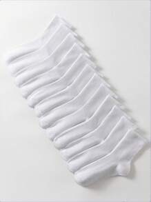 4 Pairs White Striped Ankle Socks, All-Match Simple Design For Everyday Wear, Breathable & Moisture-Wicking