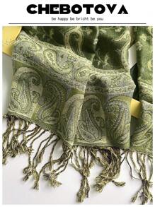 Classic Paisley Pattern Scarf For Women, Fashionable Cashew Print Neck Wrap/Shawl, Suitable For Hair Decoration