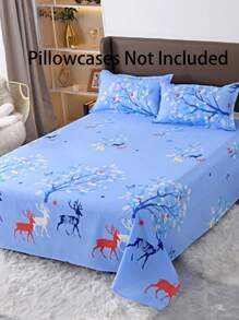 1 Pc Bed Sheet, Soft & Comfortable Mattress Protector, Valentine's Gift Bedding, Children Cartoon Love Geometric Pattern Bed Sheet Set, Heart Shaped Design Bedding Set, Home Decor, Fits Twin, Queen, King Size Beds, Washable