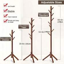 Perchero de madera maciza Perchero de madera maciza sencillo para el hogar Perchero de haya Perchero para sala de estar o dormitorio de piso a techo - Multicolor - Ver 2