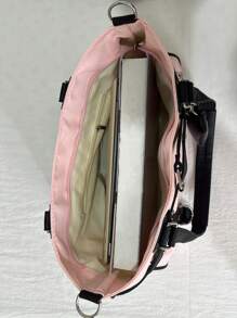 2024 Neue Studentenhandtasche Frauen Große Kapazität Schulter Umhängetasche Süße Motorradtasche Minimalistisches Design Pendler Shopper