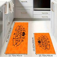 1/2 Piezas Felpudo de Halloween, con respaldo de goma, decoración de entrada de Halloween, decoración para interiores y exteriores, alfombra de cocina, alfombra de drenaje de poliéster, para cocina, sala de estar, entrada, balcón, decoración del hogar, resistente a las manchas, cafetería, bar, fiesta, regalo festivo, dormitorio, decoración del baño