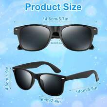 NEBURORA 6 Pack Black Bulk Retro Black Shades Party Adult Men Women Summer Beach Party Accessories
