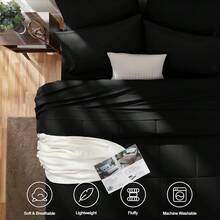 Twin Comforter Set Black 5 Pieces Bed In A Bag Set Black For Teen Boys And Girls Bed Set Kids Twin With All Season Bedding Quilted Comforter, Flat Sheet, Fitted Sheet, Pillowcases - 黑與白 - 查看 2