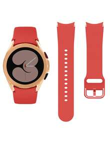 [Galaxy Watch Band] 兼容三星 Galaxy Watch 7 FE 6 5 4 40mm 44mm / Galaxy Watch 5 Pro 45 44mm / Galaxy Watch6 43mm 40mm 44mm / Galaxy Watch4 Classic 46mm 40mm 44mm，采用经典节日喜庆红色，20mm 22mm 柔软硅胶表带，防水防汗，适合女性，户外运动使用，轻松快速释放手表和表带 - 紅色 - 查看 5