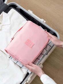 1 pieza Bolsa de maquillaje multifuncional para viajes, bolsa de aseo colgante, bolsa de almacenamiento portátil, bolsa de almacenamiento impermeable, bolsa de ducha impermeable, bolsa de playa plegable, de gran capacidad, impermeable, fácil de llevar, adecuada para tocador, baño, dormitorio, sala de estar, viajes, dormitorio, regalo del Día de la Madre, regalo para amigos, novia, familia, profesores, colegas, regalo de Halloween, regalo de Navidad - Multicolor - Ver 6