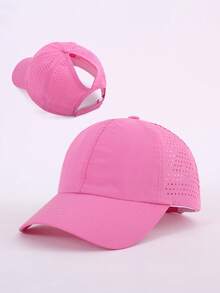 女士速干棒球帽，带马尾辫孔，透气网眼防晒帽，适合户外运动，夏季 - 多种颜色可选 - 速乾透氣孔 - 查看 15