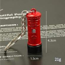 1Pc Vintage London-Style Metal Telephone Booth Mailbox Double Decker Bus Keychain, Best Gift For Friends Perfect Birthday Gift, Holiday Gift, Toy Gift - Multicolor - View 12