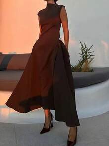 Đầm dài xếp ly thời trang chữ A thanh lịch dành cho nữ - Cà phê - Xem 7