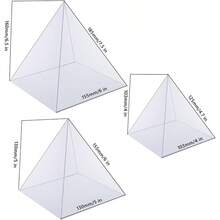 3 PCS Clear Pyramid Molds For Resin 3Pcs 4.7''6''7.5'' Inner Large Pyramid Silicone Molds For Epoxy Resin + 1Pcs Plastic Frame Pyramid Resin Mold Silicone Pyramid Mold For DIY - Khuôn kim tự tháp 3PCS - Xem 2