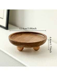 1pc Vintage Wooden Jewelry Dish, Fragrance Display Rack, Aromatherapy Tray, Entrance Key Storage Tray, Home Decor For Women Storage Organizer Travel Essentials Back To School Dormitory Storage - Multicolor - View 7
