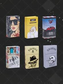 1个加厚香烟盒，容量20支，防压防水，多款式吸烟配件，男女通用，四季皆宜，香烟盒，礼品 - 彩色 - 查看 10