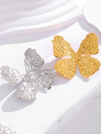 1pc Elegant Solid Color Vintage Butterfly Brooch, High-End Design Luxury Romantic Fashion Accessory Backpack For School