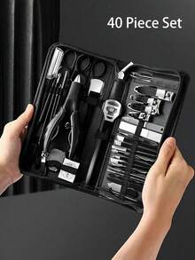 指甲钳套装高精度不锈钢指甲刀修脚套装指甲锉锋利指甲剪和指甲钳修甲套装手指甲和脚趾甲带便携时尚盒