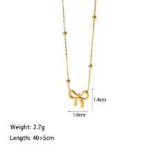 4pcs Stainless Steel Gold Plated Princess Bow Jewelry Set - Necklace, Bracelet, Earrings 3-Piece Set, Elegant & Versatile Accessories Suitable For Women Daily Commute Wear