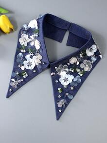 1 pieza Collar de lujo premium brillante, diseño clásico vintage versátil, accesorio de collar de mujer decorado a mano con cristales, adecuado para primavera, verano, otoño e invierno para vestidos, decoración navideña, atuendo de graduación, discoteca - Azul marino-B - Ver 2