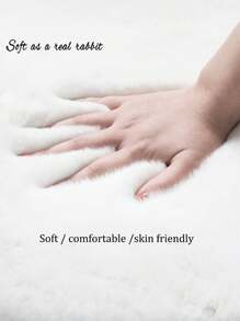 1pc Fluffy Faux Fur White Cloud Pattern Carpet, Cute, Comfortable, Machine Washable Modern Home Decor Mat, Plush Solid Color Suitable For Bedroom, Bedside, Sofa, Slouchy Sofa Chair, Wardrobe Decoration, All Seasons, Multiple Sizes Available