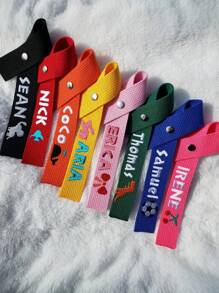 1pc 2pcs Personalized School Bag Tags | Embroidery Accessories | Name Tags | Identity Tags | Lunch Bag Tags | Loot Bag Ideas | Embroidered Name Tags Nylon Webbing Luggage Tags With Metal Snaps, Customized, Name/Text Only, Durable For Luggage Backpacks Handbags,School Supplies,Back To School,School Gift,For Office,For School,For Classroom,For Teacher Gifts,For University,For Colleague,For Dorm Rooms,For Teacher,For Boys And Girls,For Teenagers,Junior High School Students,Middle School Students,High School Senior High School Students,College Students,University Students,Freshman,Sophomore,Underclassmen