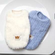 秋冬宠物毛绒背心，小型犬和猫咪服装，狗衣服和猫咪保暖背心 - 紅色 - 查看 3